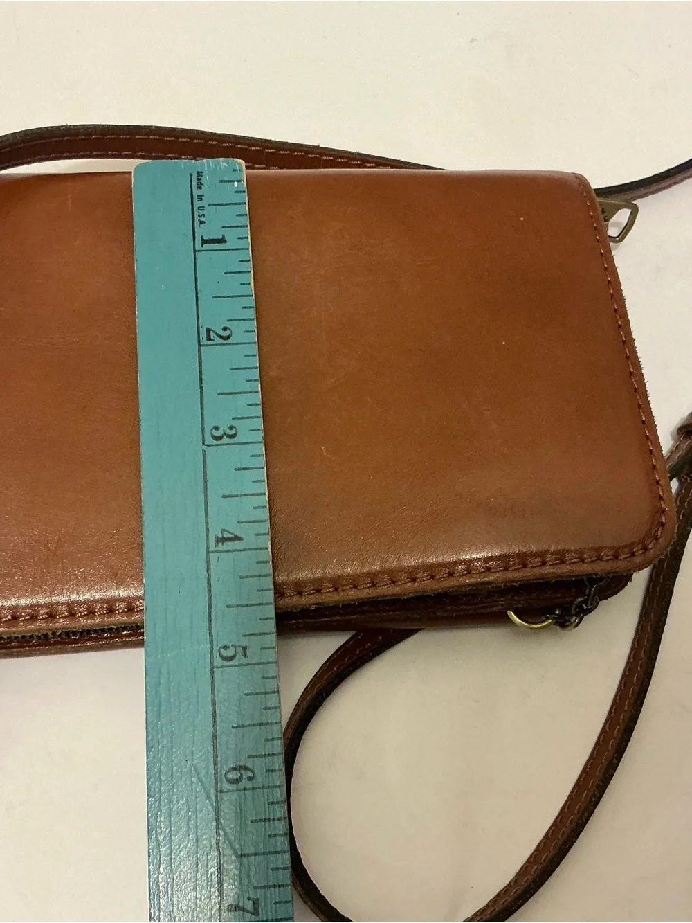 Patricia Nash Alberese Chestnut Brown Leather Crossbody Bag